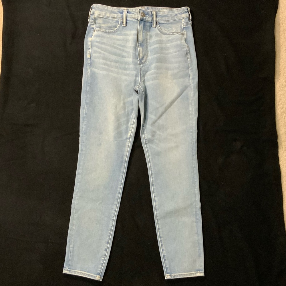 AE Light Blue 360 Highest Rise Jegging Next Level Stretch Jean (10 Short)